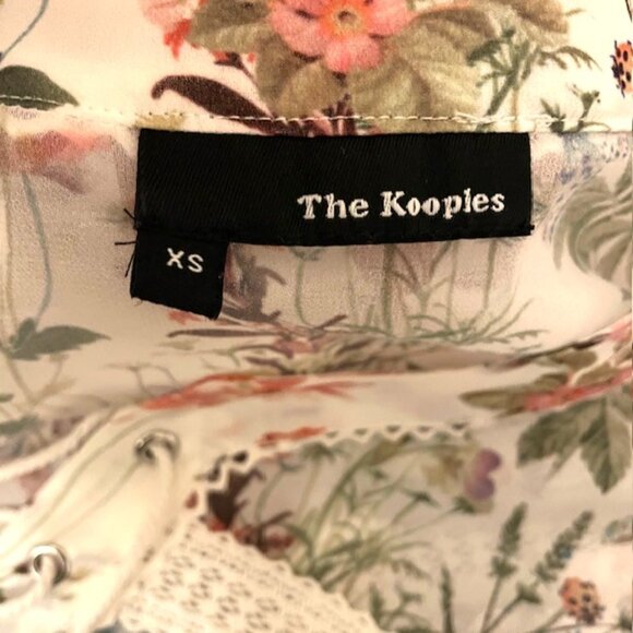 The Kooples Floral Botanical Lace Up Blouse Size XS - Picture 12 of 16